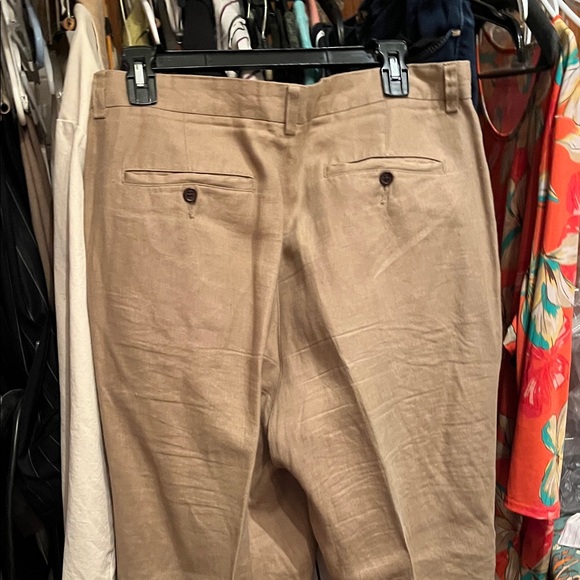 Banana Republic Men's Tan Pants 100% linen 34 LONG - Picture 5 of 6